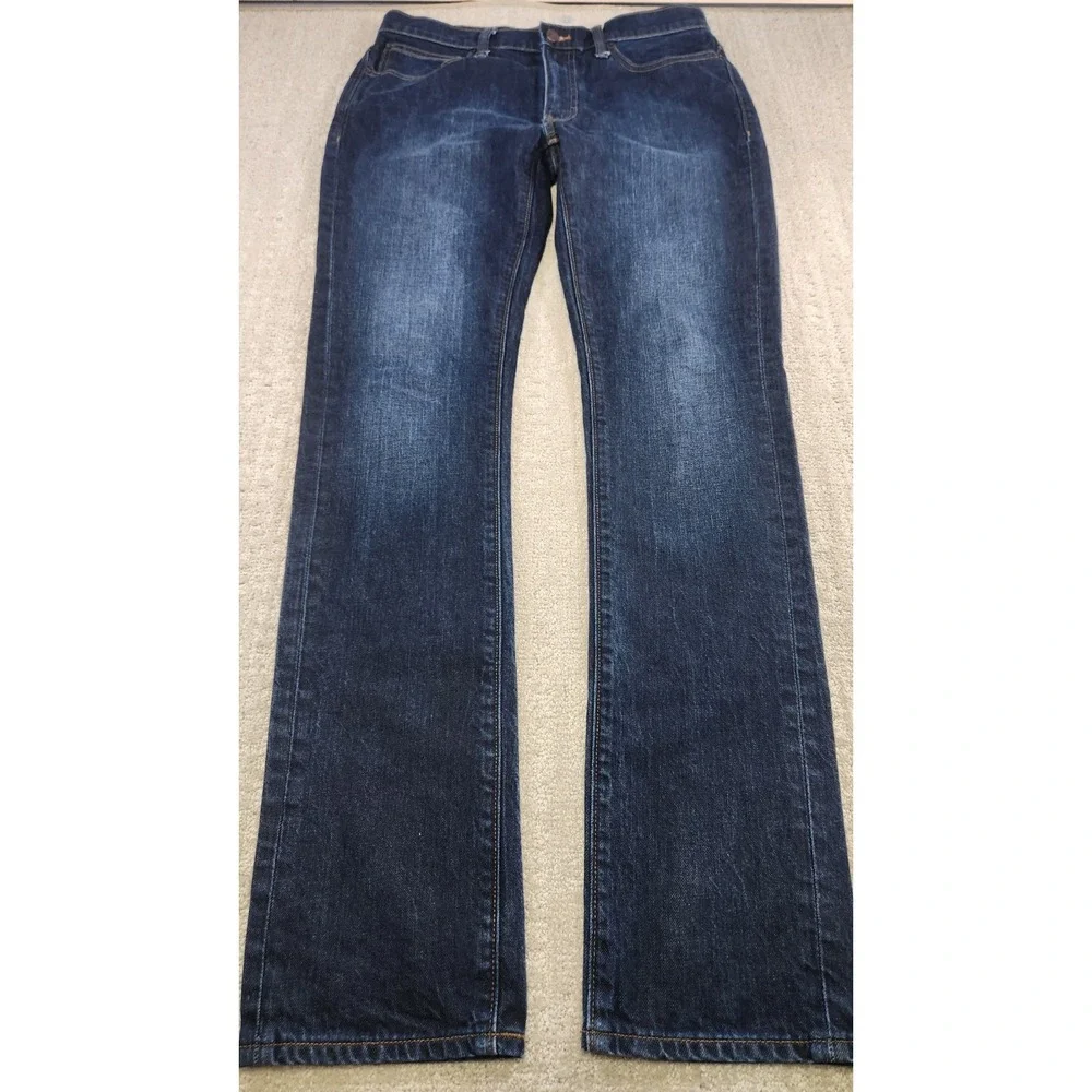 J Crew Jeans Men 32X34 Slim Vintage Flex Tapered Blue Denim Dark Wash Stretch